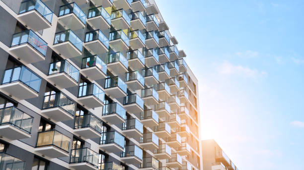 istock Architectural details of modern apartment building. 1281130669