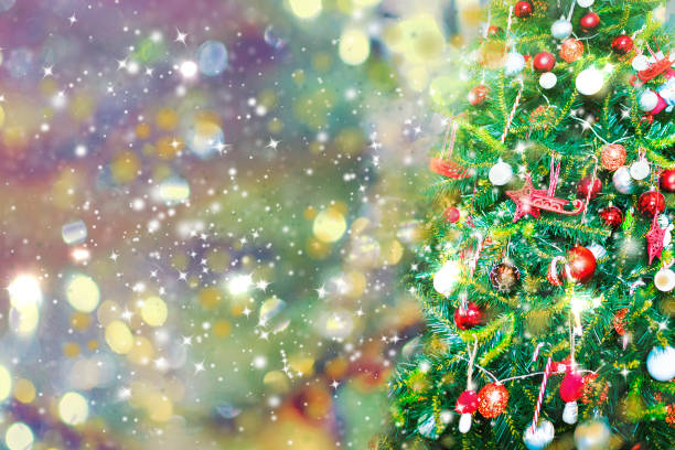 istock Blurred Christmas background, Christmas tree, snow, Christmas. 1281131391