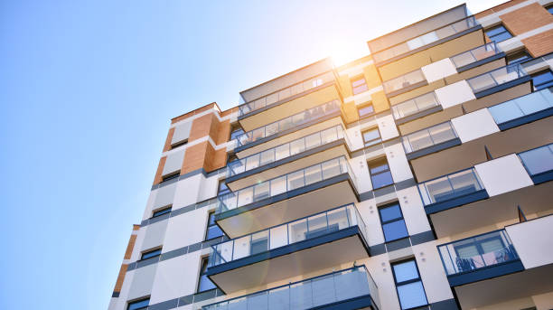 istock Architectural details of modern apartment building. 1281131633