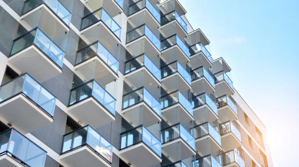 istock Architectural details of modern apartment building. 1281131811