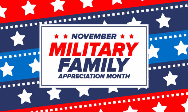 National Military Family Month in United States. Celebrate annual in November. Thank you for military family. Patriotic american elements. Poster, card, banner, background. Vector illustration National Military Family Month in United States. Celebrate annual in November. Thank you for military family. Patriotic american elements. Poster, card, banner, background. Vector illustration military family stock illustrations