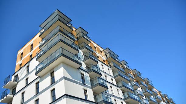 istock Architectural details of modern apartment building. 1281136092