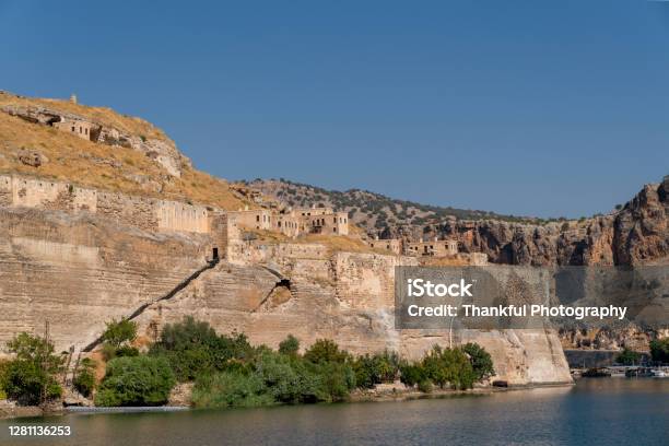 Abandoned Stone Houses On Cliffs Near The Euphrates River Halfeti Sanliurfa Province Of Turkey Stock Photo - Download Image Now