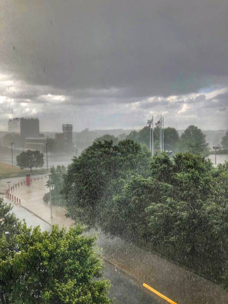 istock Summer Rain Storm Over The City 1281137080