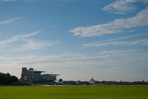 York, Yorkshire / UK - August 2009: The main stand at York Racecourse, England