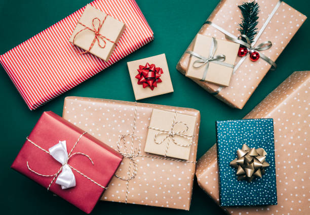 istock Beautiful Christmas presents wrapped in paper 1281138218