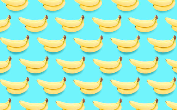 istock Background from set of bananas on the blue background 1281138258