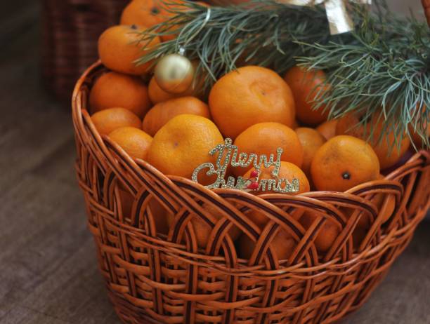 tangerines in a basket christmas