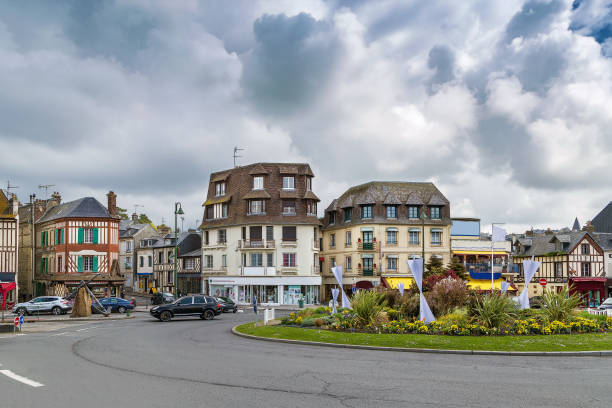Square with flowerbed in Deauville, France