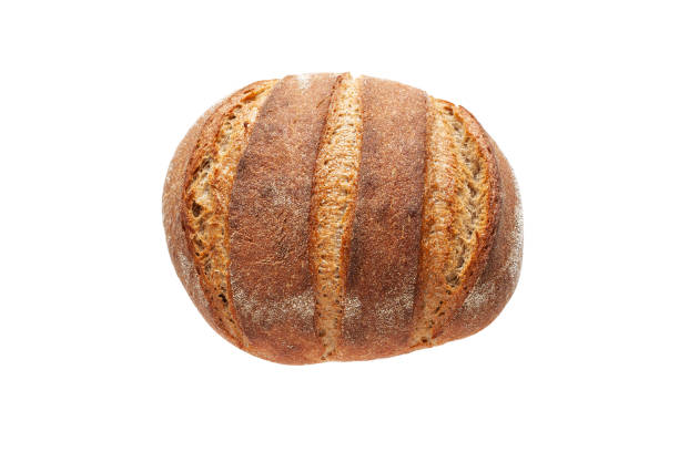 Isolated homemade fresh sourdough bread