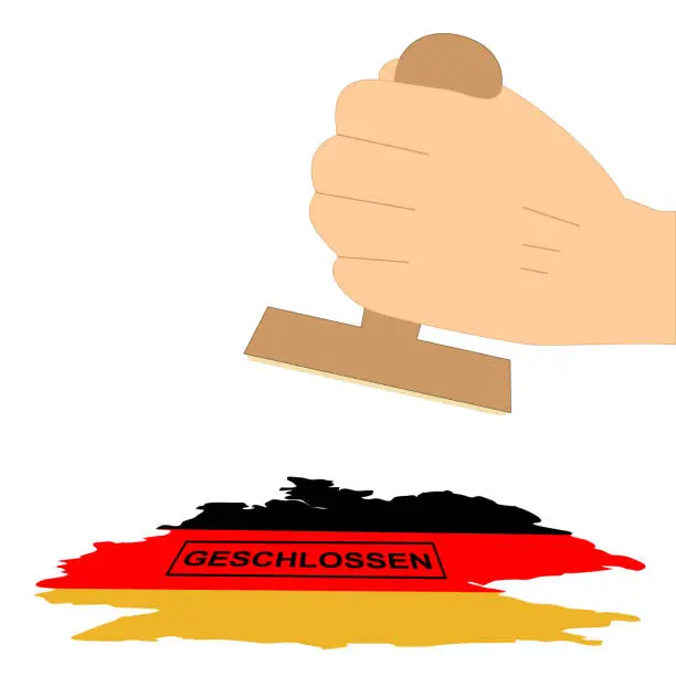 Vector illustration of Hand stamps Germany with the word clossed