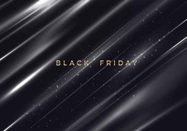 Black Friday Sale Banner Design. Luxury Black Striped Background. Black Friday Sale Banner Design. Luxury Black Striped Background. Dark Vector Advertising Illustration. monday night stock illustrations