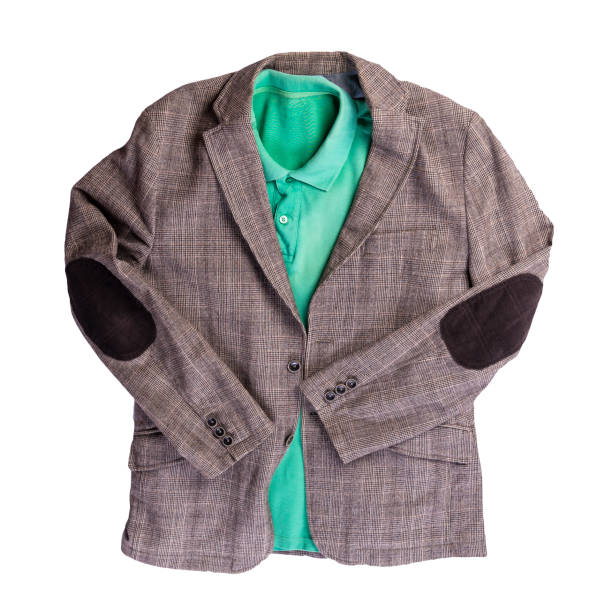 istock Jacket with buttons and a T-shirt with a collar and buttons isolated on a white background. 1281143669