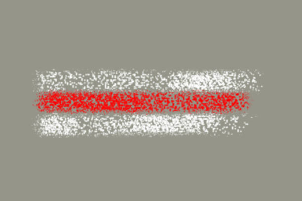 istock Flag of the Belarusian Democratic Republic (March to December 1918). Belarus protests 2020 White-red-white vector brush concept. Horizontal Illustration isolated on gray background. 1281145594