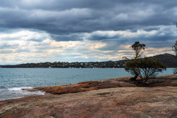 Honeymoon Bay, Freycinet National Park at Freycinet Peninsula Tasmania, Australia Tasmania, Australia. honeymoon bay stock pictures, royalty-free photos & images