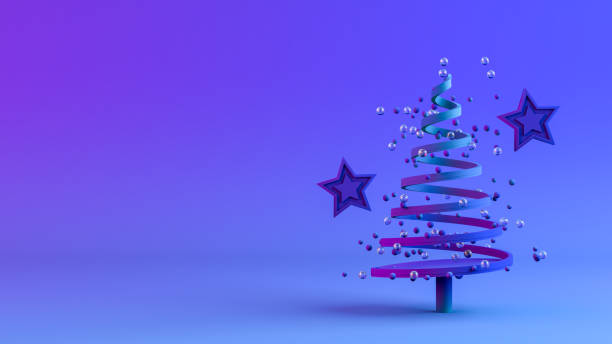 istock Christmas Tree, Neon Lighting, Minimal New Year, Christmas Concept 1281148888
