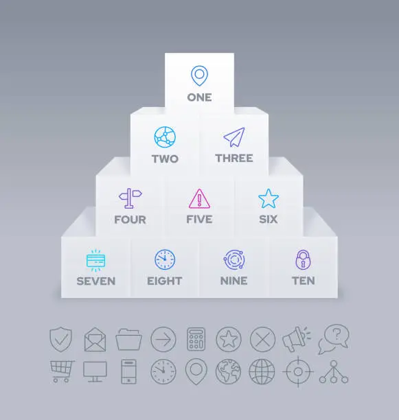 Vector illustration of Stack of Blocks Infographic Design