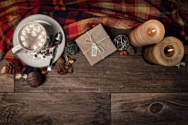 istock Christmas Hot Chocolate on a retro wood background 1281151438
