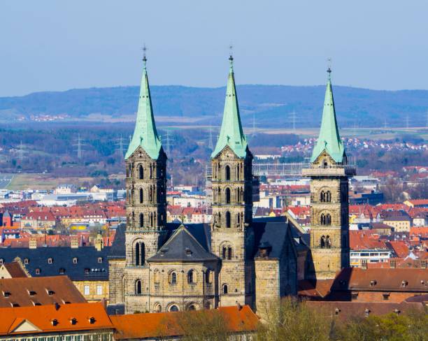 Dome of Bamberg Germany from above stock photo
