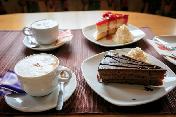 istock Italian Breakfast Coffee and cappuccino and cake 1281154934