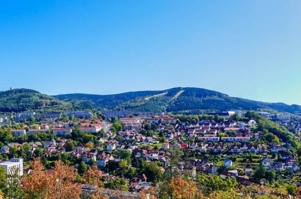 Suhl Germany from above Autumn stock photo