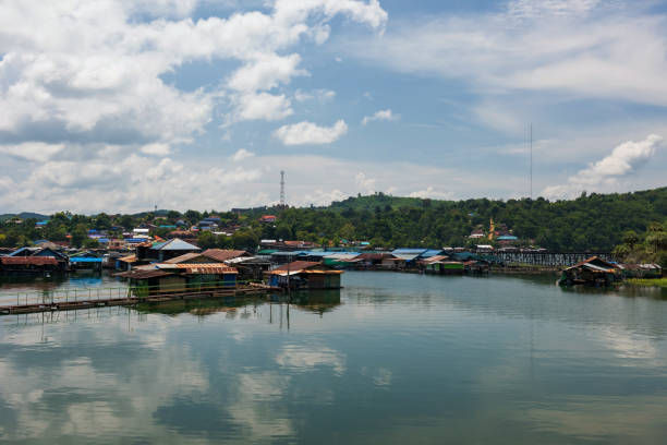 istock Floating raft houses and mon bridge, Sangkhlaburi 1281156083