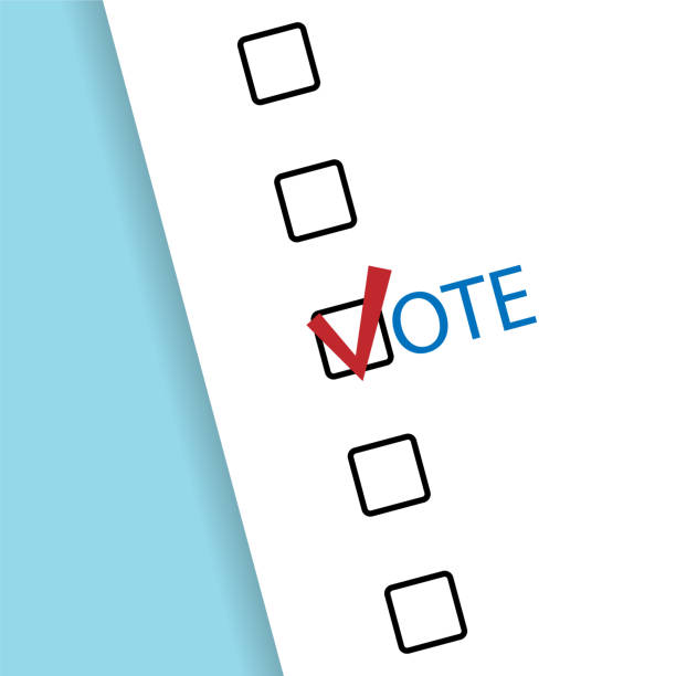 istock Paper ballot for presidential election close-up. Vector in flat style 1281158464
