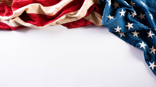 istock Happy Veterans Day concept. American flags on white background. November 11. 1281160621