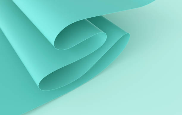 istock Modern paper art abstract background, 3d render paper waves. Realistic trendy craft style. Origami design template. Pastel colored wavy folds 1281163494