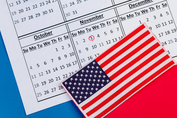istock Voting concept, reminder in calendar for elections on 3 November. 1281164472