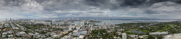 istock Aerial panorama Miami Beach storm overcast clouds 1281164534