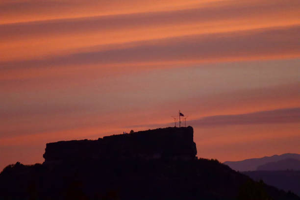 Patriotic Sunset Fall sunset in Castle Rock, Colorado Castle Rock stock pictures, royalty-free photos & images