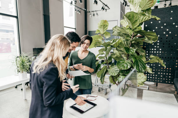 istock Leadership and scenario planning. Team discussing new ideas and strategy 1281173114