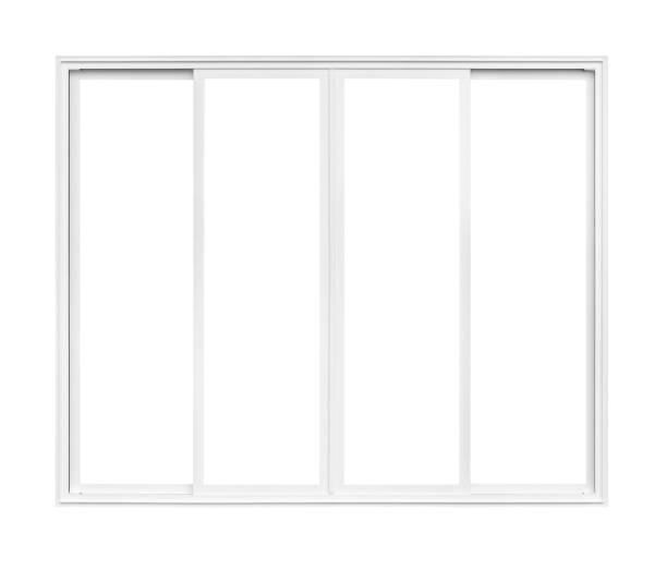 istock Real modern house window frame isolated on white background with clipping path 1281173135