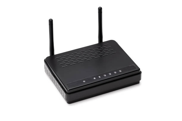 istock black wifi router device isolated on a white background. online and internet communication hardware 1281175344