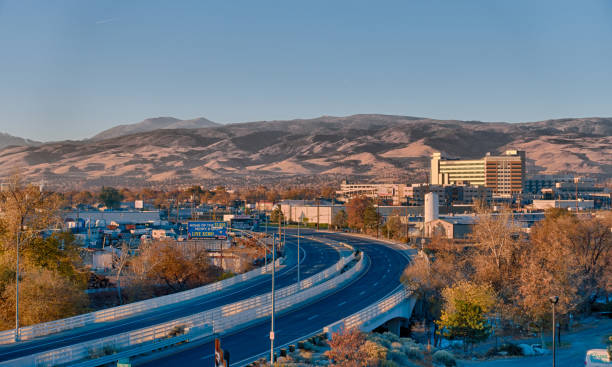 reno nevada city skyline early morning