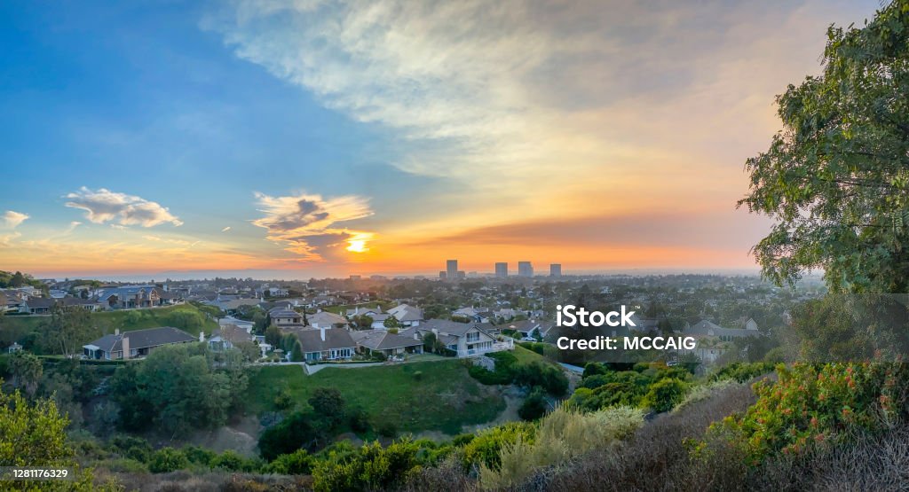 Sunset Over Orange County, California California Stock Photo