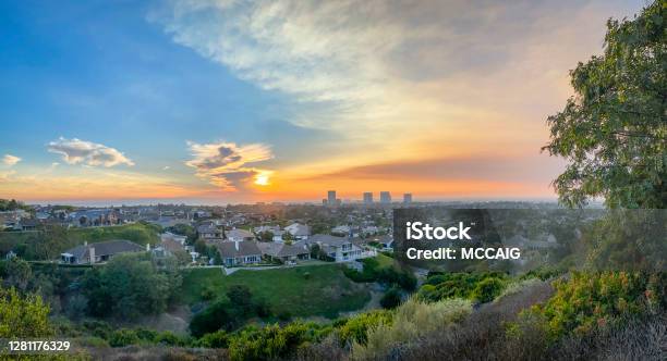 Sunset Over Orange County California Stock Photo - Download Image Now - California, Irvine - California, Orange County - California