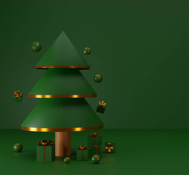 istock Merry Christmas with gift box and ball glossy 1281176416