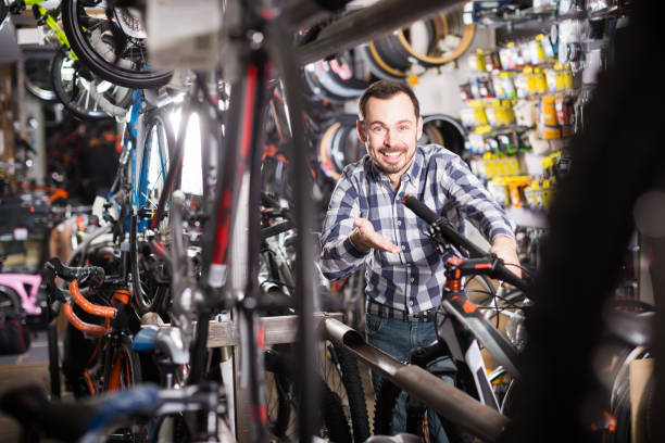 istock Man is a quality sports bicycle 1281177523
