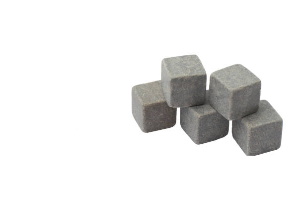 istock Whiskey stones on a white background close-up, place for text. 1281178727