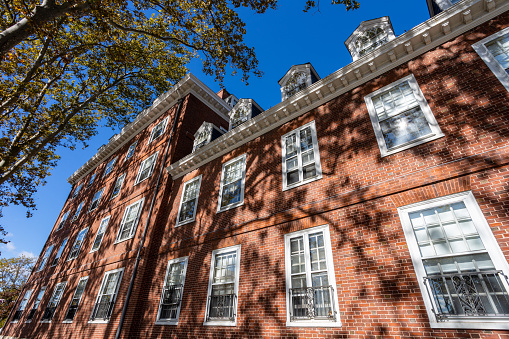 Cambridge, Massachusetts, USA - October 17, 2020: Eliot House is one of the twelve undergraduate residential Houses at Harvard University. It is one of the seven original houses at the college.