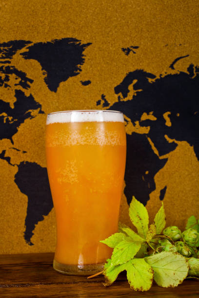 istock Craft beer with passion fruit and natural hop leaves 1281180920