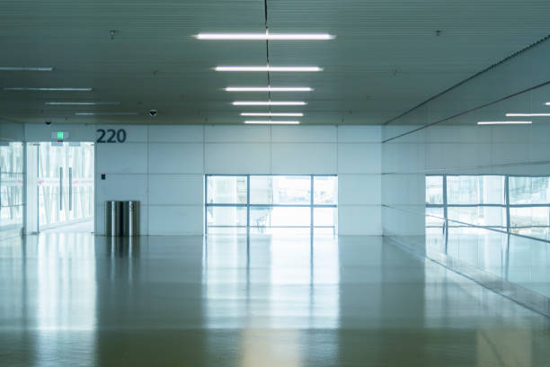 istock Empty corridors in the airport 1281181973