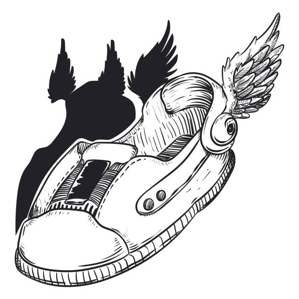 Cartoon Of Track Shoe With Wings Illustrations, Royalty-Free Vector  Graphics & Clip Art - iStock