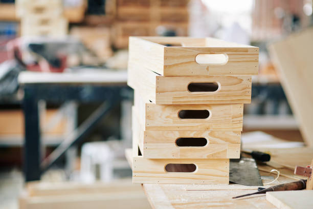 istock Unfinished wooden crates 1281190701