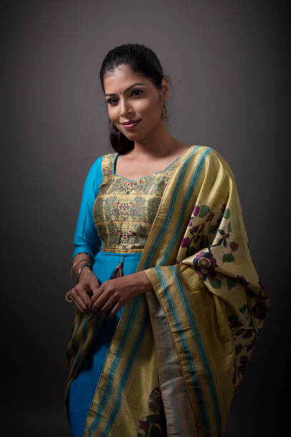 istock Young Indian lady in blue punjabi suit 1281195438