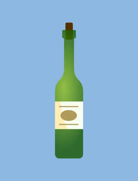 Vector illustration of Wine Alcoholic Beverage, Drink Poured in Liquid