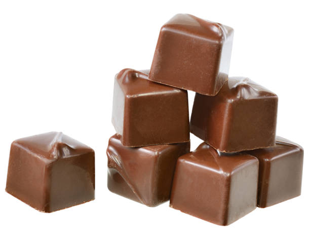 istock Cubes of chocolate candy isolated 1281198388