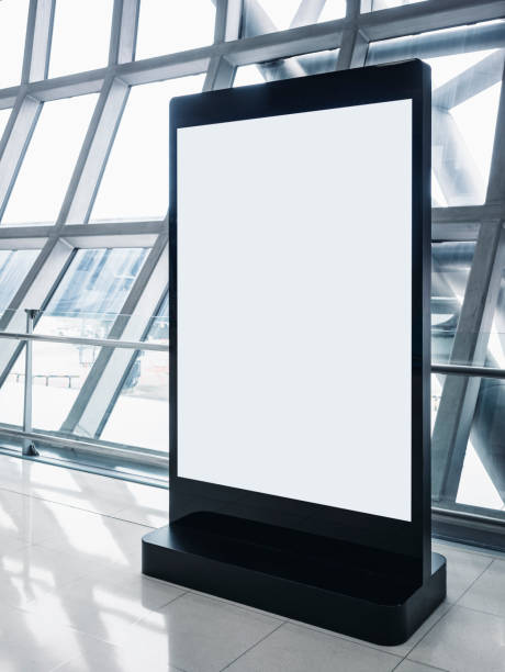 istock Mock up Lcd screen Sign stand indoor building Media Advertisement 1281201622